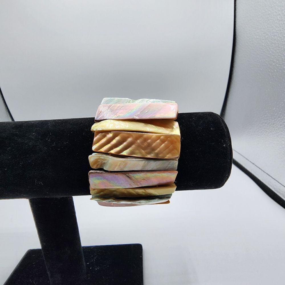 Rainbow Pastel chunky stretch rock bracelet